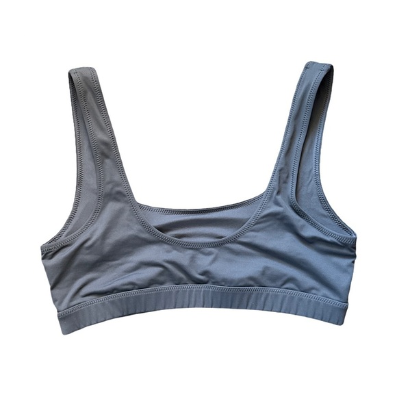 SKIMS Swim Tank Bikini Top Gunmetal Size M NWOT Sculpting Minimalist Swimwear - Picture 3 of 5